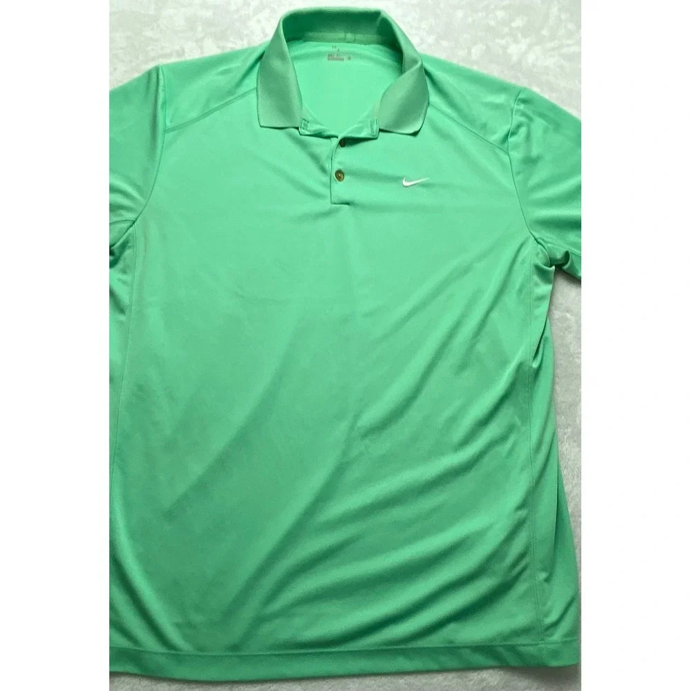Nike Golf Dri-FIT Polo Shirt Mens XL Green Irish Open Shamrock Logo Short Sleeve